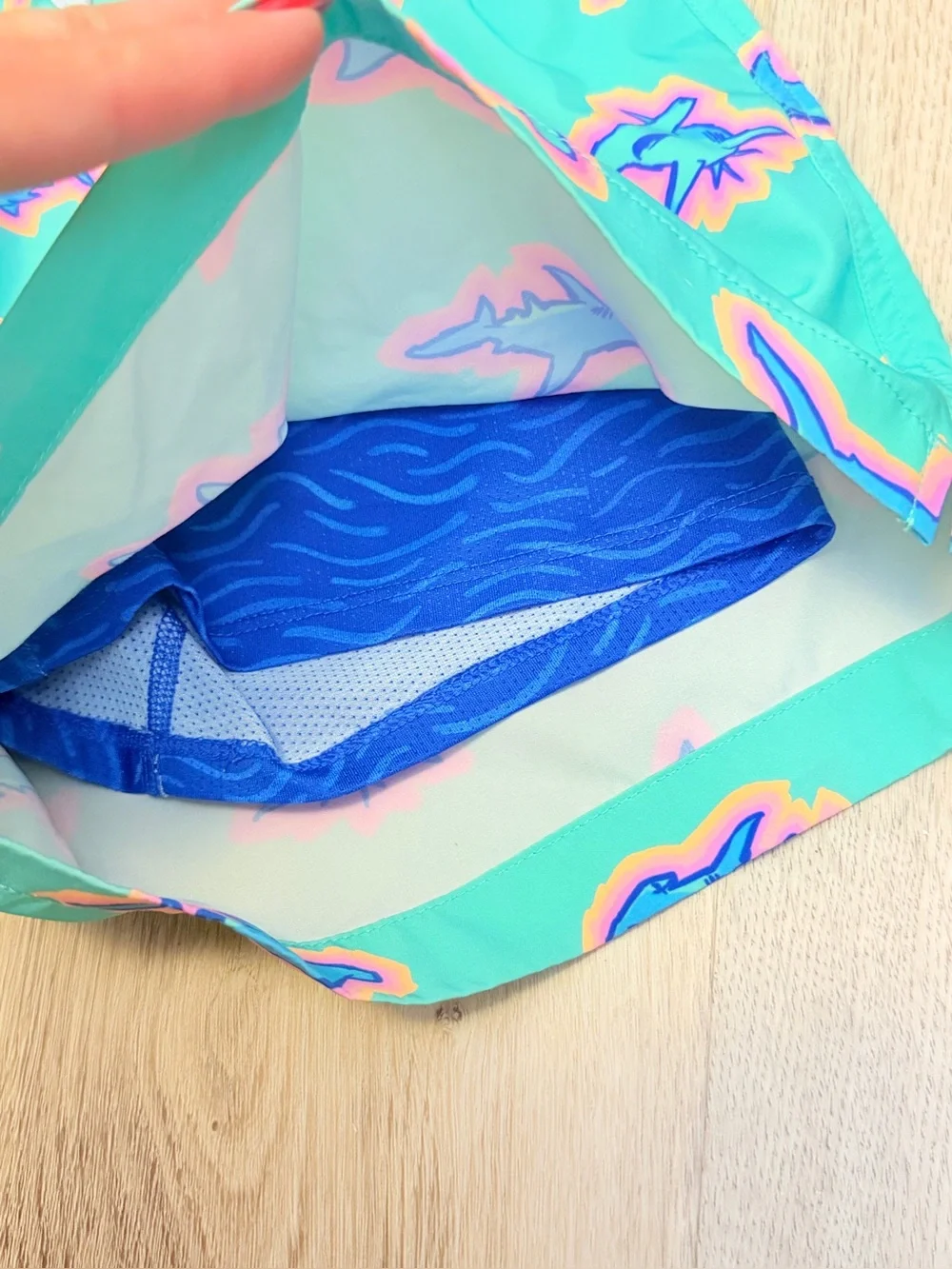 Chubbies Aqua Shark Print Swim Trunks
